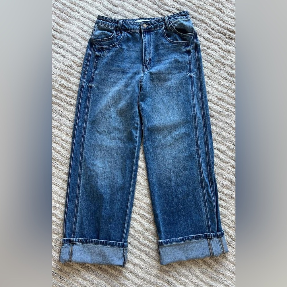 Vervet super high rise cuffed baggy wide leg jean sz 30